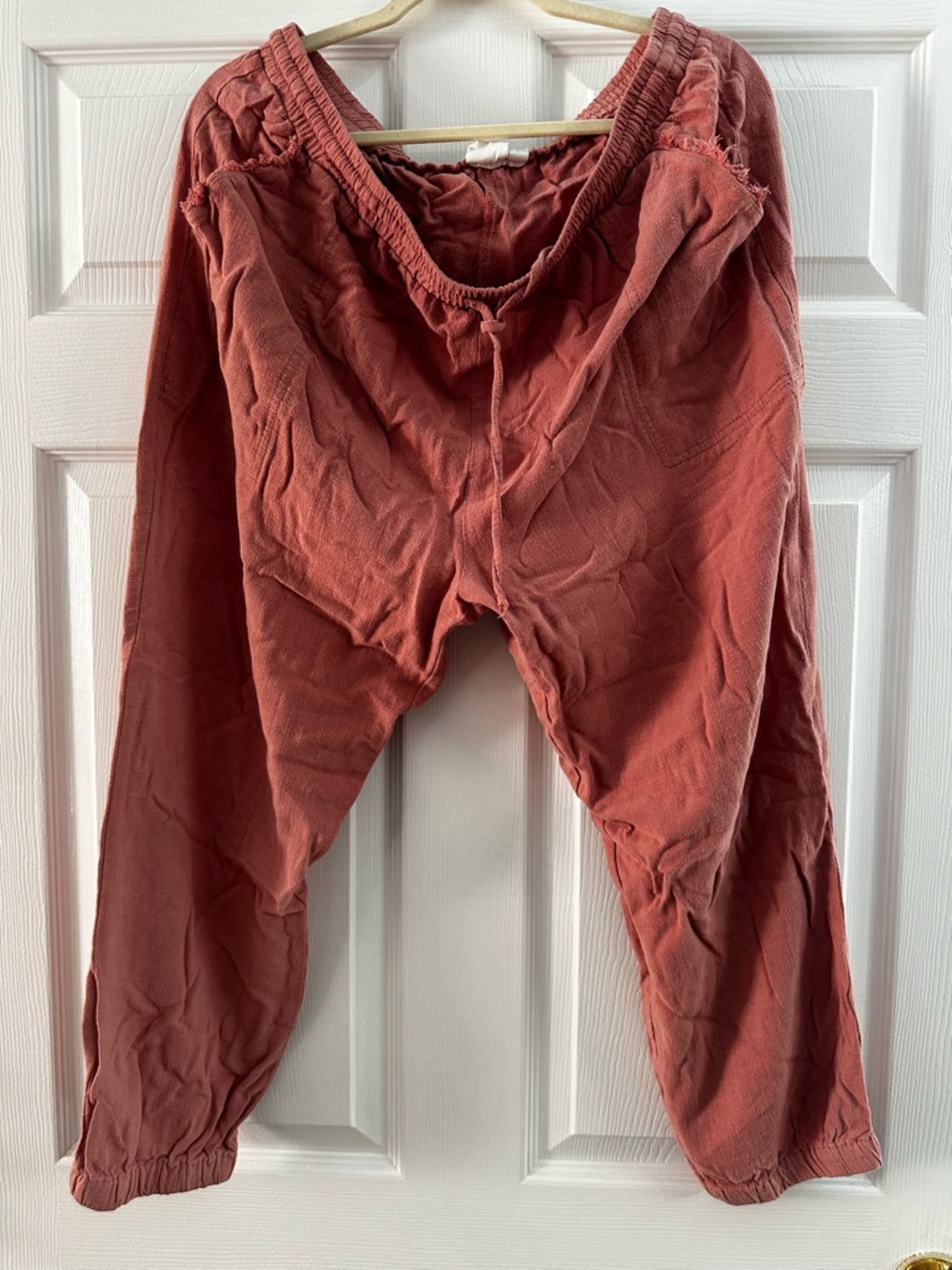 Casual Elastic-Waist Pants - pink